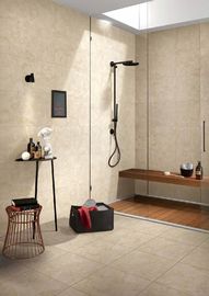 Beige Color Marble Porcelain Tile For Bathroom Shower Low Absorption Rate