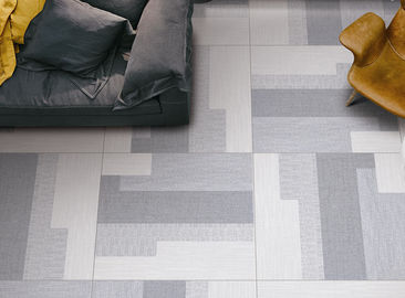 Inkjet Glaze Carpet Ceramic Tile 600x600 Mm Wear Resisting Light Grey Color